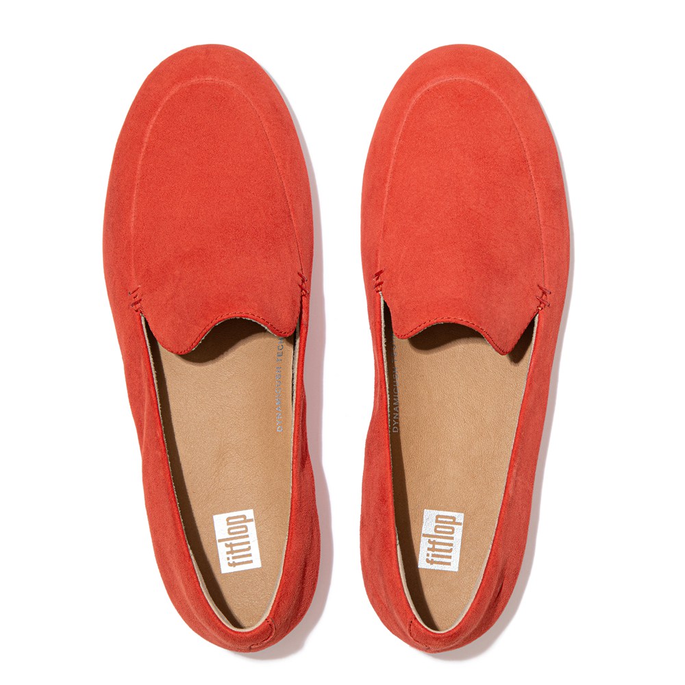 Fitflop Womens Loafers Coral Pink - Lena Suede - WN3470289